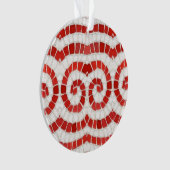 RODE IONISCHE MOZAÏEK Acryl Cirkel Ornament (voorkant)