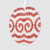 RODE IONISCHE MOZAÏEK Acryl Cirkel Ornament (voorkant)
