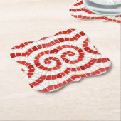 RODE IONISCHE MOZAÏEK Bracket Papier Onderzetters (Gekanteld)