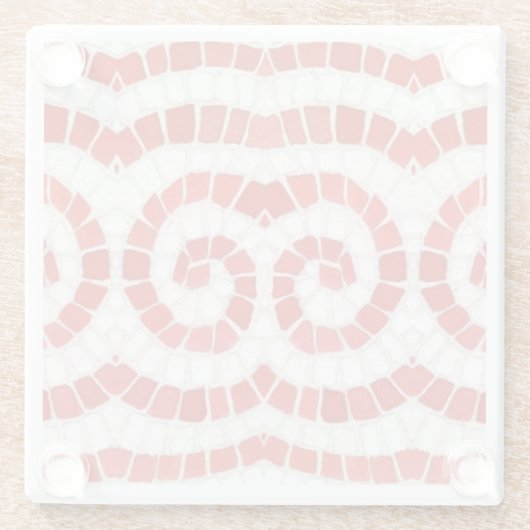 RODE IONISCHE MOZAÏEK Glas Drank Coaster Glazen Onderzetter (Achterkant)