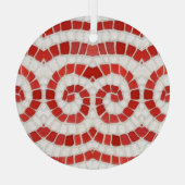 RODE IONISCHE MOZAÏEK Glazen Cirkel Ornament (Achterkant)