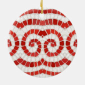 RODE IONISCHE MOZAÏEK Keramische Cirkel Ornament (Achterkant)