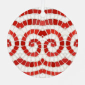 RODE IONISCHE MOZAÏEK Metaal Cirkel Ornament (Achterkant)