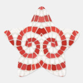 RODE IONISCHE MOZAÏEK Star Stickers (Voorkant)