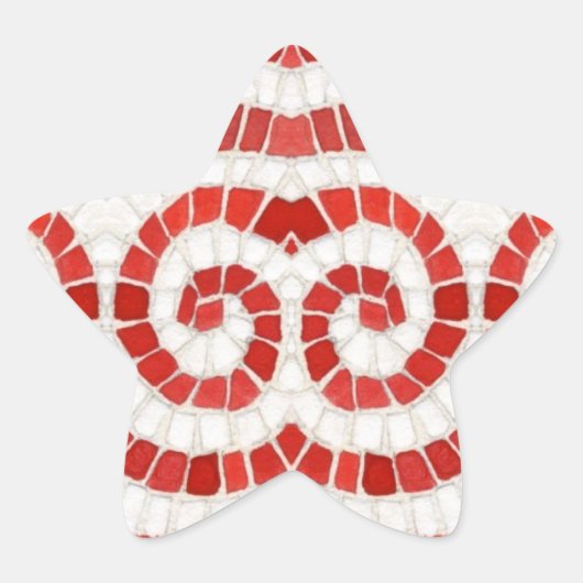 RODE IONISCHE MOZAÏEK Star Stickers (Voorkant)