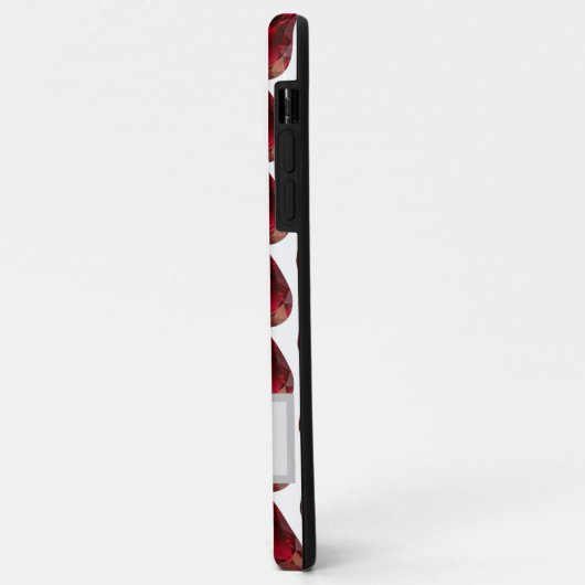 Rode iPhone case met gemstone Pear Ruby (Achterkant/links)