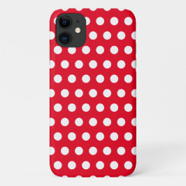 Rode iPhone Hoesje met Witte Stippen - Kies Kleure