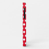 Rode iPhone Hoesje met Witte Stippen - Kies Kleure (Achterkant/links)