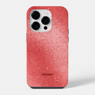 Rode iriserende glinsterende achtergrond iPhone 14 plus hoesje