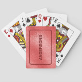 Rode iriserende glinsterende textuur pokerkaarten (Achterkant)