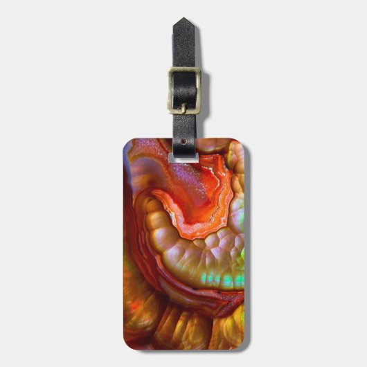 Rode iriserende Vuur Opal Bagagelabel (Voorkant verticaal)