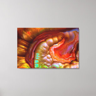 Rode iriserende Vuur Opal Canvas Afdruk