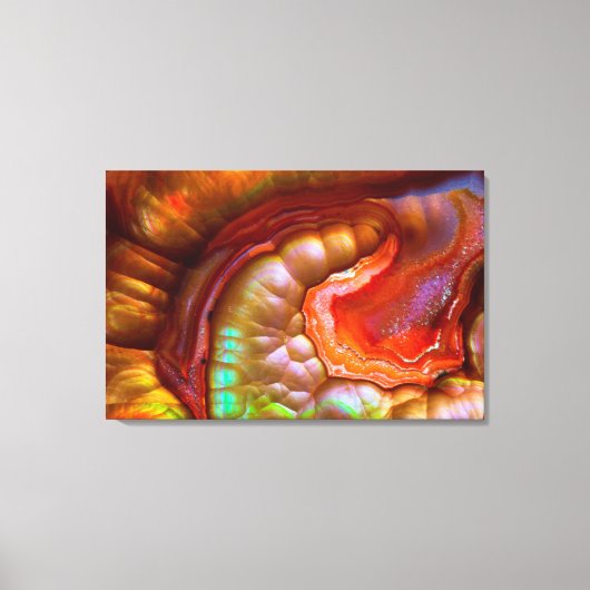Rode iriserende Vuur Opal Canvas Afdruk (Voorkant)