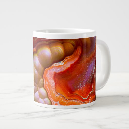 Rode iriserende Vuur Opal Grote Koffiekop (Voorkant rechts)