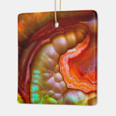 Rode iriserende Vuur Opal Keramisch Ornament (Links)