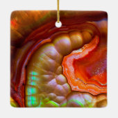 Rode iriserende Vuur Opal Keramisch Ornament (Achterkant)