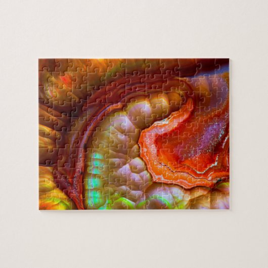 Rode iriserende Vuur Opal Legpuzzel (Horizontaal)