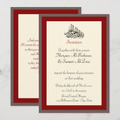 Rode Islam bruiloft verloving bismillah-uitnodigin Kaart (Voorkant / Achterkant)