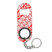 Rode Islamitische Arabesque Sierontwerp Mini Flessenopener (Achterkant)