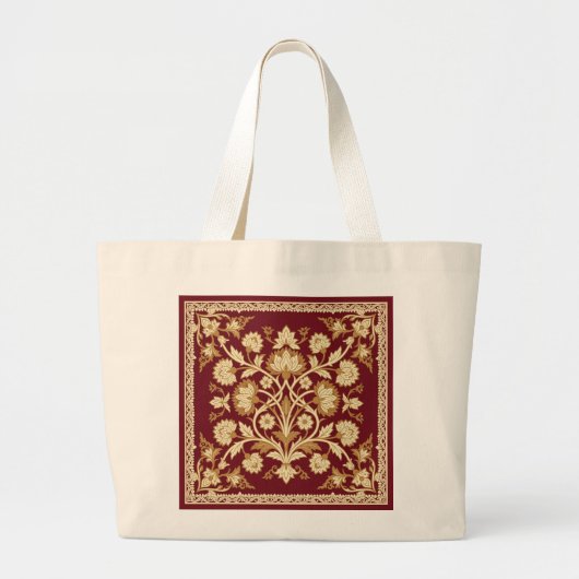 Rode islamitische bloemrank tas (Voorkant)