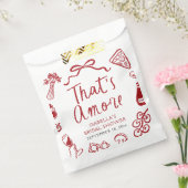 Rode Italiaanse Dat is Amore Pizza Pasta Bruidsmei Bedankzakje (Gezegeld)
