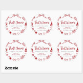 Rode Italiaanse Dat is Amore Pizza Pasta Bruidsuit Ronde Sticker (Vel)