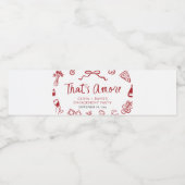 Rode Italiaanse Dat-is-liefde Pizza Verloving Fees Waterfles Etiket (Enkel label)