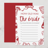 Rode Italiaanse hand getekend hoe oud het bruidspe Kaart (Voorkant / Achterkant)