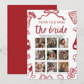 Rode Italiaanse hand getekend hoe oud het bruidspe Kaart (Voorkant / Achterkant)