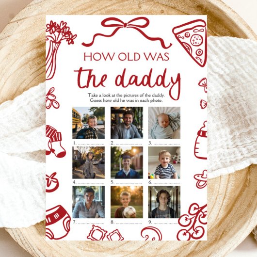 Rode Italiaanse hand getekend hoe oud het papa spe Kaart