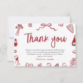 Rode Italiaanse Hand Getrokken Dat is nog een beda Bedankkaart (Voorkant)