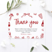 Rode Italiaanse Hand Getrokken Dat is nog een beda Bedankkaart