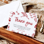 Rode Italiaanse Hand Getrokken Dat is nog een beda Bedankkaart