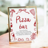 Rode Italiaanse handgetekende 'Dat is amore' pizza Poster