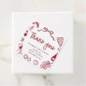 Rode Italiaanse handgetekende pizza pasta bruidsme Bedankjes Labels (In situ)