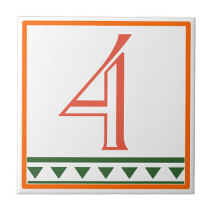 Rode Italiaanse Huis tekent brieven en cijfers Tegeltje