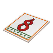 Rode Italiaanse Huis tekent brieven en cijfers Tegeltje (Zijkant)