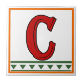 Rode Italiaanse Huis tekent brieven en cijfers Tegeltje (Voorkant)