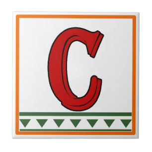 Rode Italiaanse Huis tekent brieven en cijfers Tegeltje