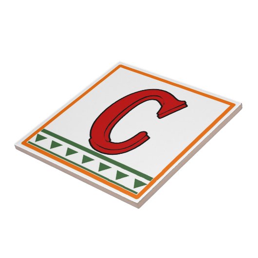 Rode Italiaanse Huis tekent brieven en cijfers Tegeltje (Zijkant)