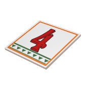 Rode Italiaanse Huis tekent brieven en cijfers Tegeltje (Zijkant)