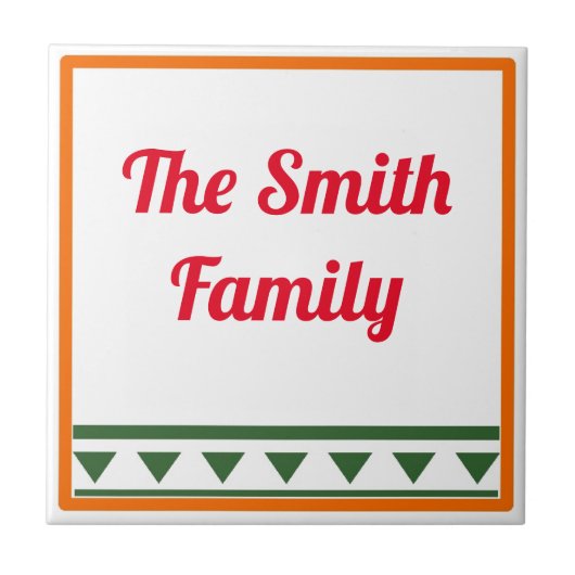 Rode Italiaanse letters en cijfers, bewerken tekst Tegeltje (Voorkant)