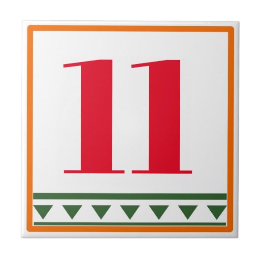 Rode Italiaanse letters en cijfers, geef aantallen Tegeltje (Voorkant)