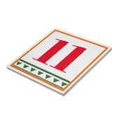 Rode Italiaanse letters en cijfers, geef aantallen Tegeltje (Zijkant)