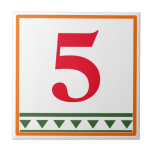 Rode Italiaanse letters en cijfers, geef aantallen Tegeltje