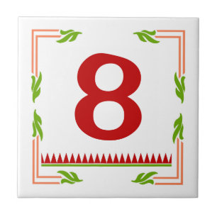 Rode Italiaanse letters en cijfers Tegeltje