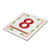 Rode Italiaanse letters en cijfers Tegeltje (Zijkant)