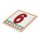 Rode Italiaanse letters en cijfers Tegeltje (Zijkant)