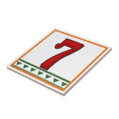 Rode Italiaanse letters en cijfers Tegeltje (Zijkant)