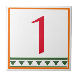 Rode Italiaanse letters en nummers keramische Tege Tegeltje